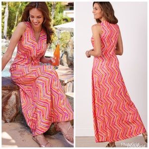 Soft Surroundings Giselli Dress, vivid multi chevron colorful vibrant sleeveless